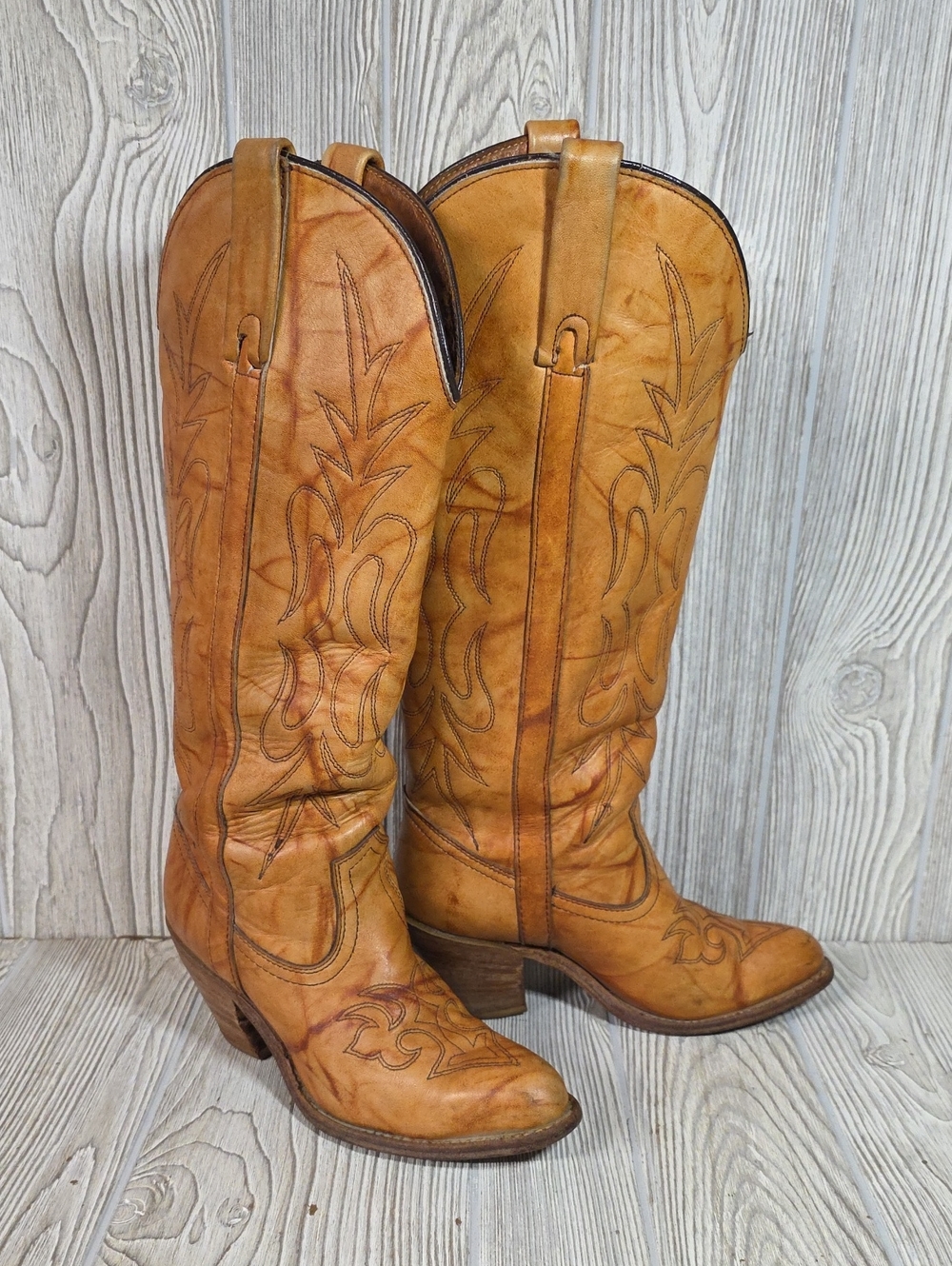 Miss Capezio Vintage Cowgirl Western Leather Boots Womens Size 8